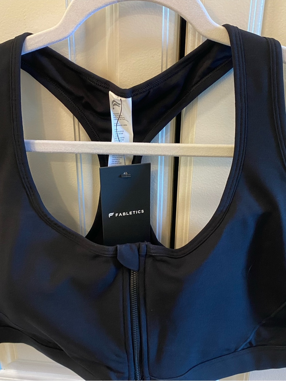 Fabletics Black Racerback Front-Zip Sports Bra
